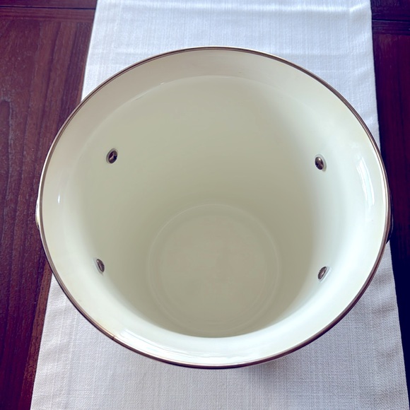 Mackenzie Childs Parchment Check wine bucket or ice bucket. - Picture 2 of 4